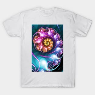 Colourful fractal spiral T-Shirt